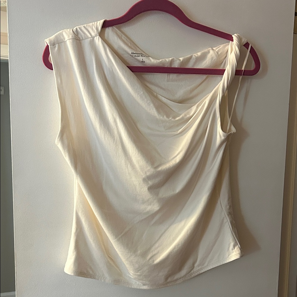 Abercrombie & Fitch Cream Draped Blouse
